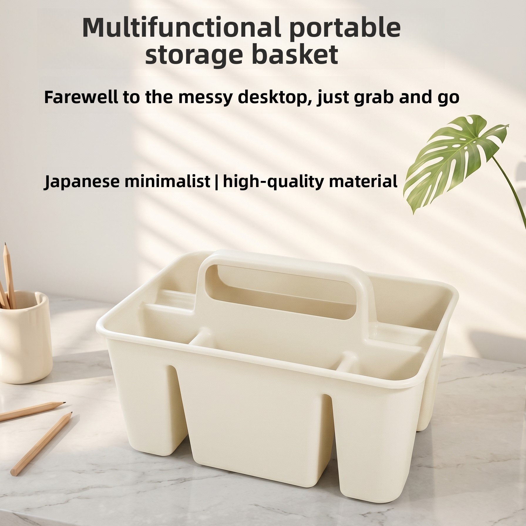 Kitchen Appliances Best - Keranjang Penyimpanan Plastik Portabel Bersekat dengan