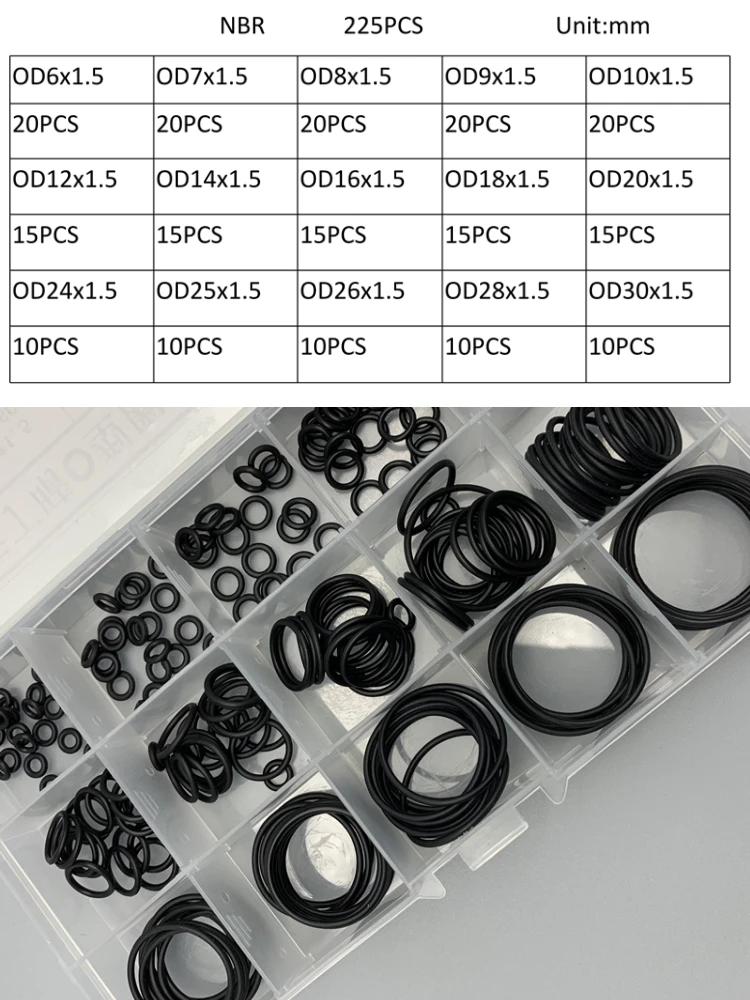 Kit O-Ring NBR Hitam 1.5mm 225 - Kitchen Appliances Repair ulasan dan harga